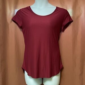 No Boundaries Deep Red Short Sleeve Top
